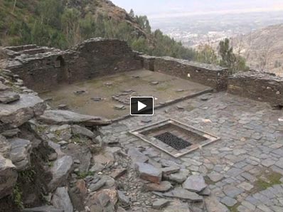 1000-year old impressive historical mosque on rock top in Swat