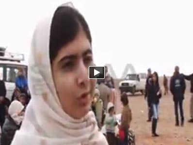 Malala Yousufzai meets Syria war refugees at Jordan border